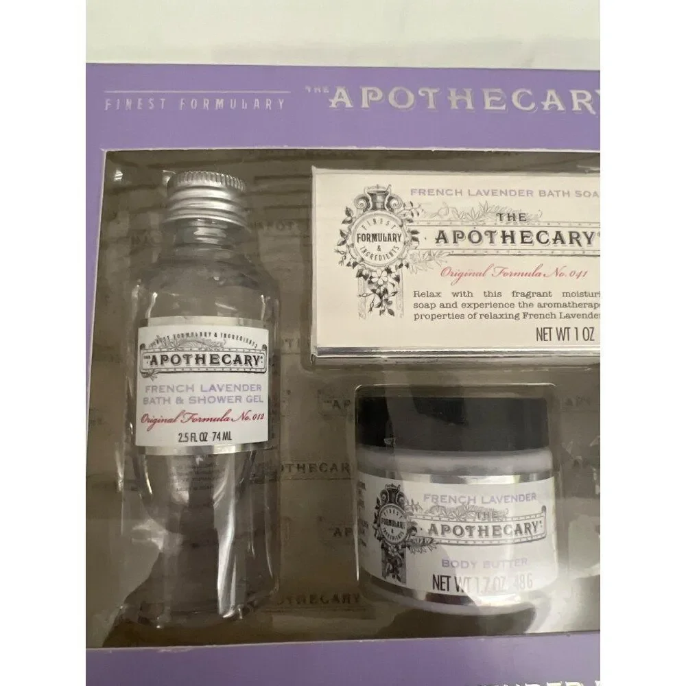 Apothecary Soothing French Lavender Bath Collection 4 PCS Gift Set